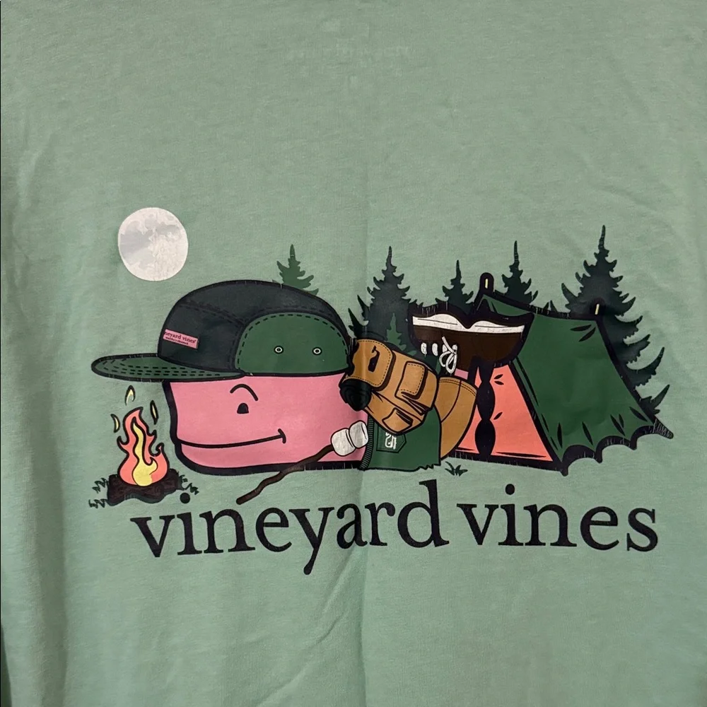 Vineyard Vines Mint Green Camping Graphic Tee - Picture 2 of 5